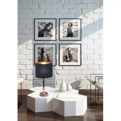 Moderní stolní lampa VIOLINO - 1xE14, 40W, černá / měděná