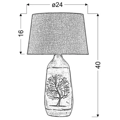 Stolní lampička WALIA - 1xE27, 60W, šedá