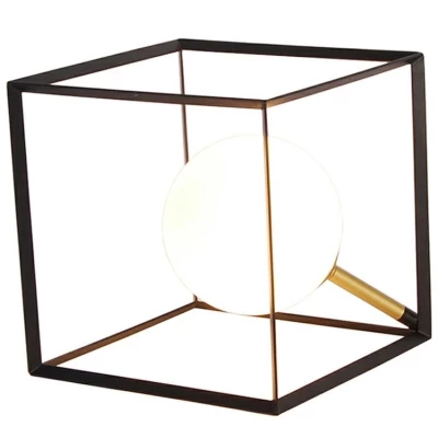 Stolní industriální lampa WEERT - 1xG9, 28W, 15x15cm, černá / zlatá