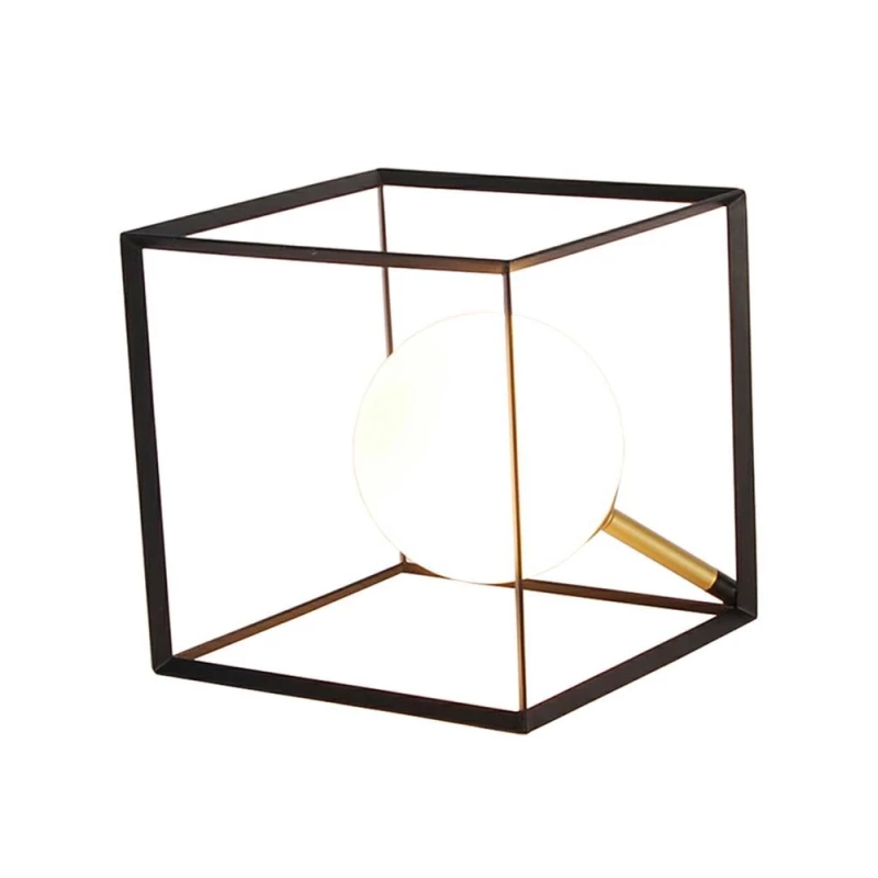 Stolní industriální lampa WEERT - 1xG9, 28W, 15x15cm, černá / zlatá