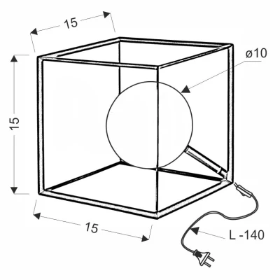 Stolní industriální lampa WEERT - 1xG9, 28W, 15x15cm, černá / zlatá