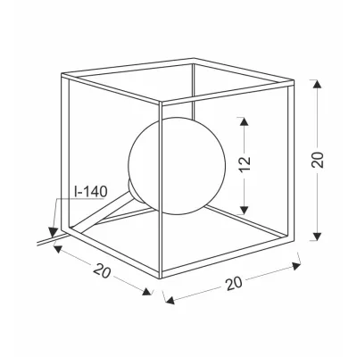 Stolní industriální lampa WEERT - 1xG9, 28W, 20x20cm, černá / zlatá