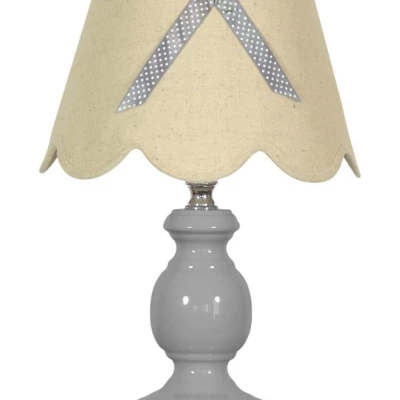 Stolní lampa WHILMA - 1xE14, 40W, šedá / béžová