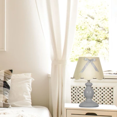 Stolní lampa WHILMA - 1xE14, 40W, šedá / béžová