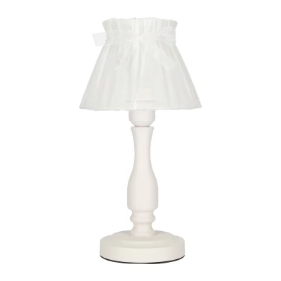 Stolní lampa v provence stylu ZEFIR - 1xE27, 40W, bílá