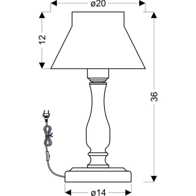 Stolní lampa v provence stylu ZEFIR - 1xE27, 40W, bílá