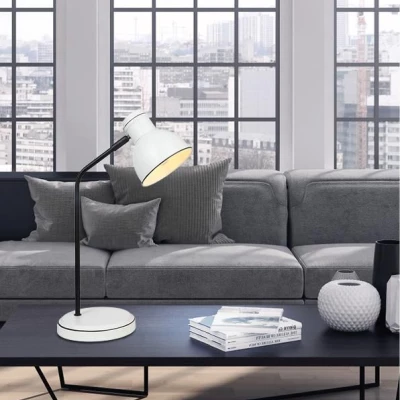 Moderní stolní lampa ZUMBA - 1xE14, 40W, bílá / černá