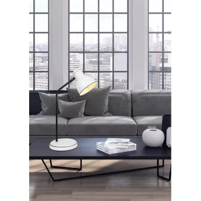 Moderní stolní lampa ZUMBA - 1xE14, 40W, bílá / černá