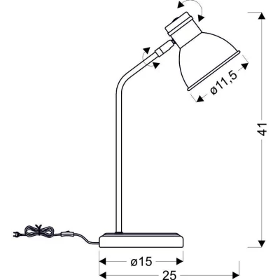Moderní stolní lampa ZUMBA - 1xE14, 40W, bílá / černá