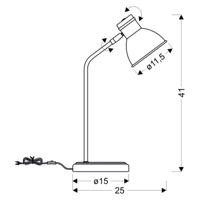 Moderní stolní lampa ZUMBA - 1xE14, 40W, bílá / černá