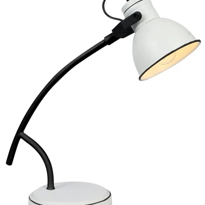 Moderní stolní čtecí lampa ZUMBA - 1xE14, 40W, bílá / černá