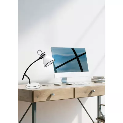 Moderní stolní čtecí lampa ZUMBA - 1xE14, 40W, bílá / černá