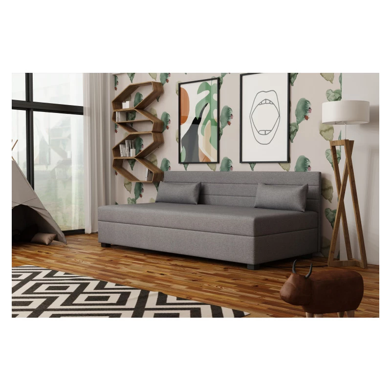 VÝPRODEJ - Čalouněná jednolůžková postel 120x195 PETTY 2 - šedá