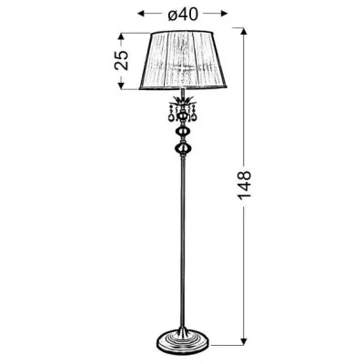Stojací lampa v klasickém stylu ADONIS - 1xE27, 60W, patina