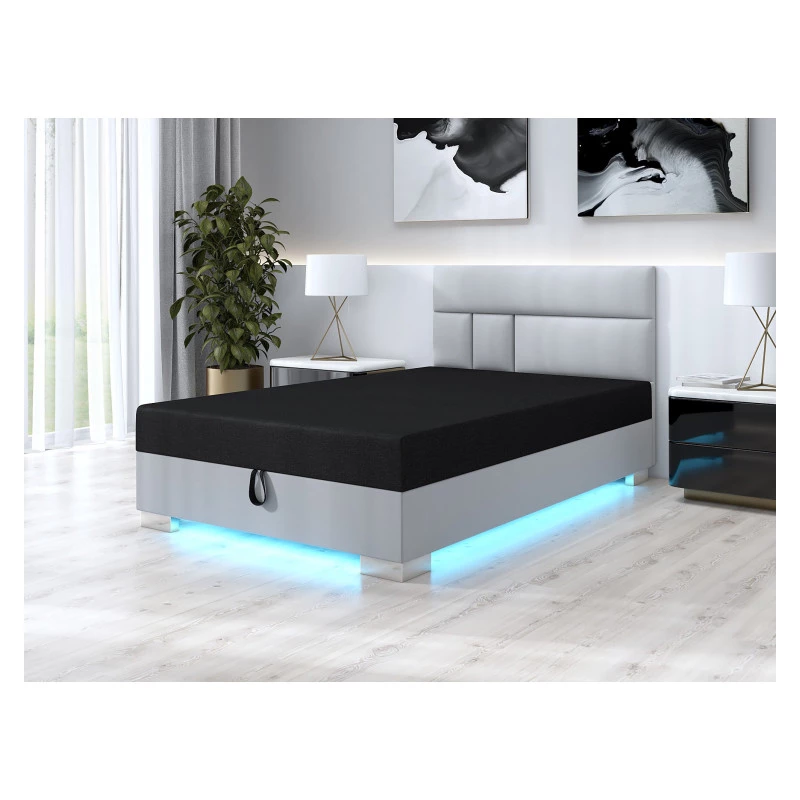 VÝPRODEJ - Jednolůžková postel 110x195 WITA 1 s úložným prostorem - černá / krémová