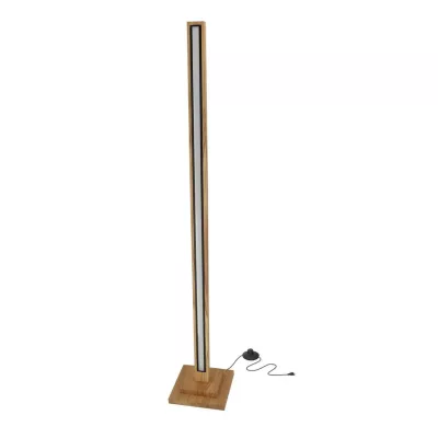 LED stojací dřevěná lampa ALSET - 18W, 4000K (denní bílá), dub / černá