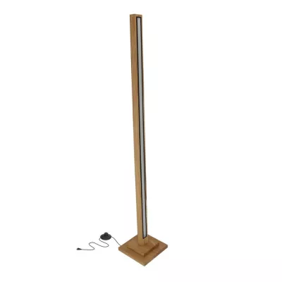 LED stojací dřevěná lampa ALSET - 18W, 4000K (denní bílá), dub / černá