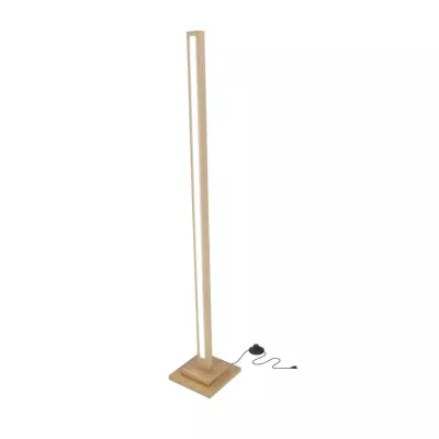 LED stojací dřevěná lampa ALSET - 18W, 4000K (denní bílá), buk / stříbrná