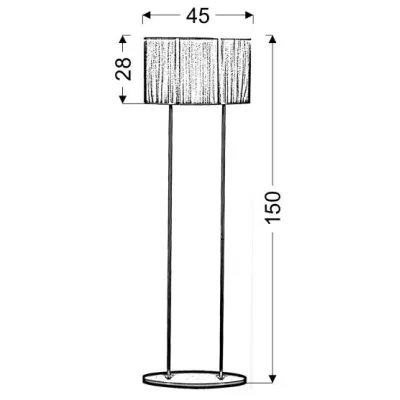 Stojací lampa ARTEMIS - 2xE27, 60W, stříbrná