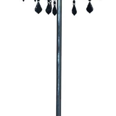 Moderní stojací lampa ASTOR - 3xE14, 40W, chromovaná / červenočerná