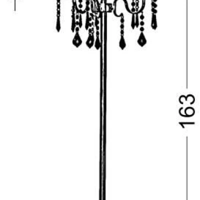 Moderní stojací lampa ASTOR - 3xE14, 40W, chromovaná / červenočerná