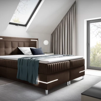 VÝPRODEJ - Manželská postel 160x200 RONA 2 - hnědá + topper ZDARMA