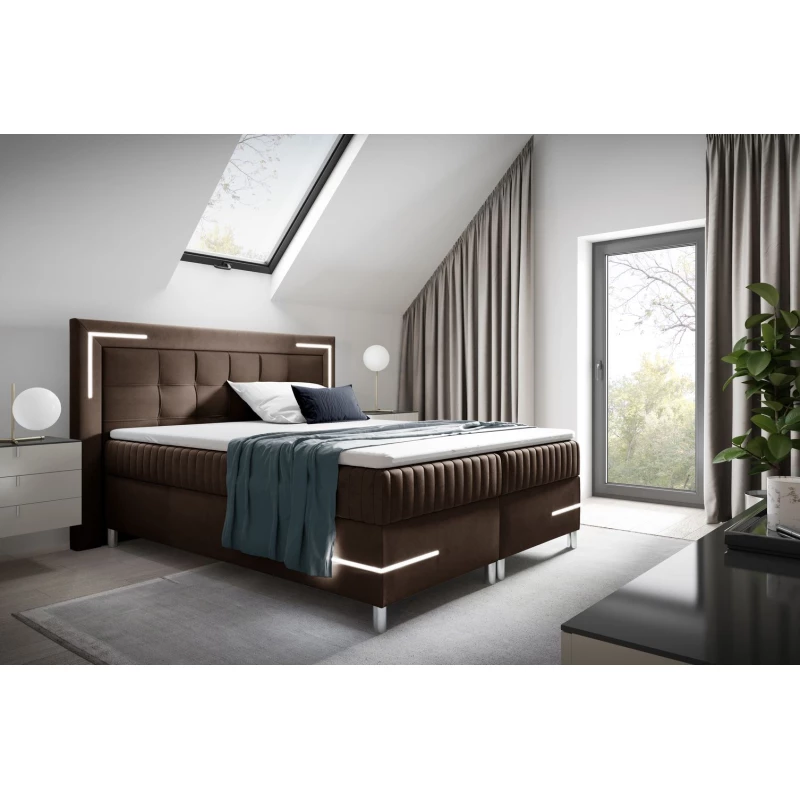 VÝPRODEJ - Manželská postel 160x200 RONA 2 - hnědá + topper ZDARMA