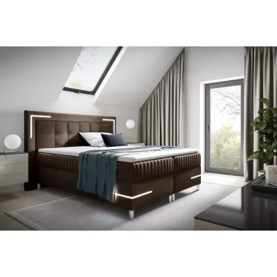 VÝPRODEJ - Manželská postel 160x200 RONA 2 - hnědá + topper ZDARMA