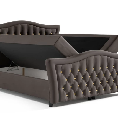 VÝPRODEJ - Manželská postel 200x200 IVELINA - popelavá + topper ZDARMA