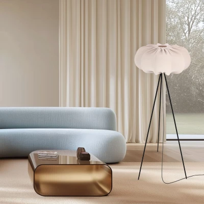 Designová stojací lampa CAFEE - 1xE27, 40W, černá / frappé