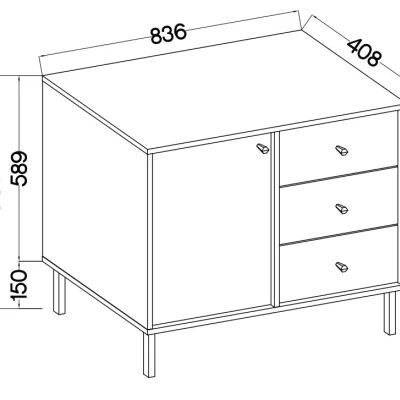 VÝPRODEJ - Komoda se šuplíky IROS 2 - grafitově černá / zlatá