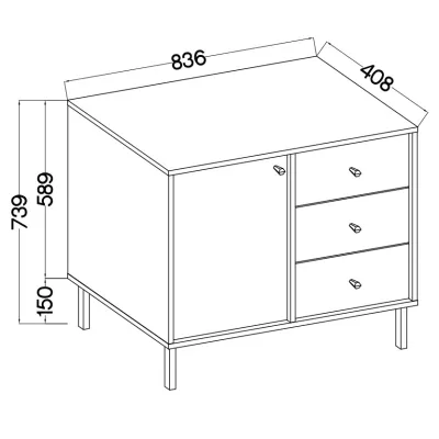 VÝPRODEJ - Komoda se šuplíky IROS 2 - grafitově černá / zlatá