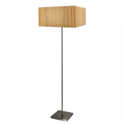 Stojací moderní lampa CAJMAN - 1xE27, 60W, imitace borovice