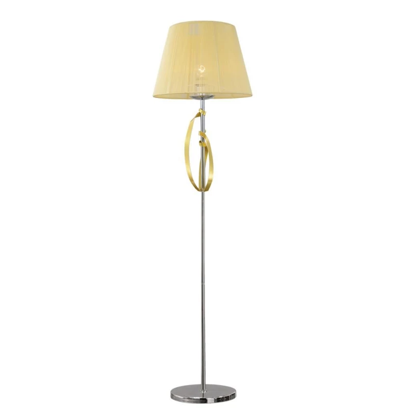 Moderní stojací lampa DIVA - 1xE27, 60W, chromovaná / zlatá