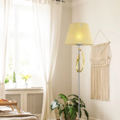 Moderní stojací lampa DIVA - 1xE27, 60W, chromovaná / zlatá