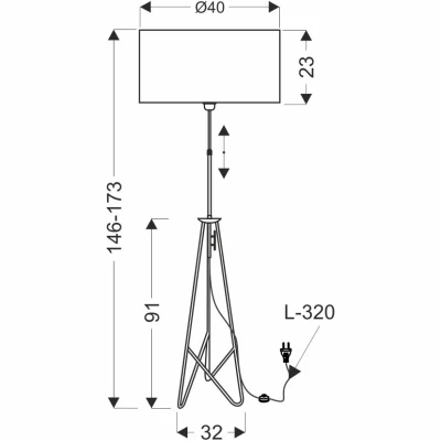 Moderní stojací lampa FLOAT - 1xE27, 60W, černá / hnědá