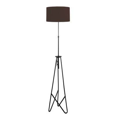 Moderní stojací lampa FLOAT - 1xE27, 60W, černá / hnědá