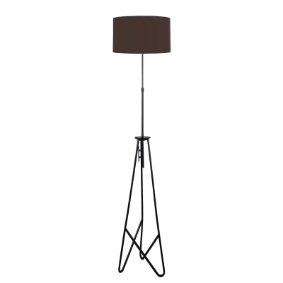 Moderní stojací lampa FLOAT - 1xE27, 60W, černá / hnědá
