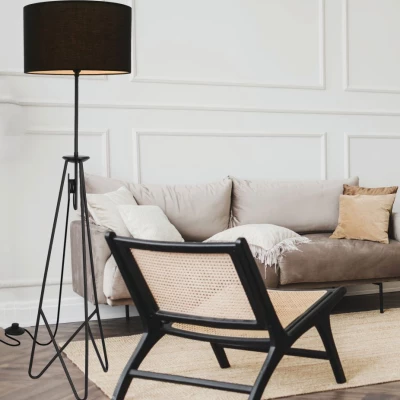 Moderní stojací lampa FLOAT - 1xE27, 60W, černá