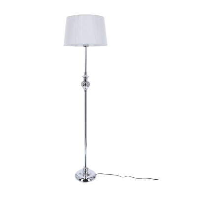 Stojací moderní lampa GILLENIA - 1xE27, 60W, stříbrná