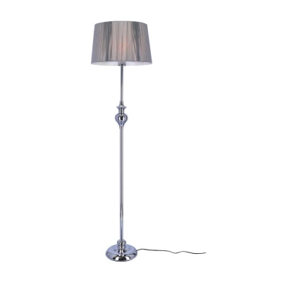 Stojací moderní lampa GILLENIA - 1xE27, 60W, stříbrná