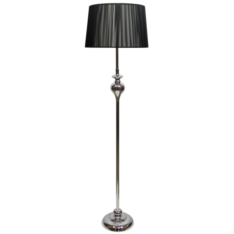 Stojací moderní lampa GILLENIA - 1xE27, 60W, chromovaná / černá