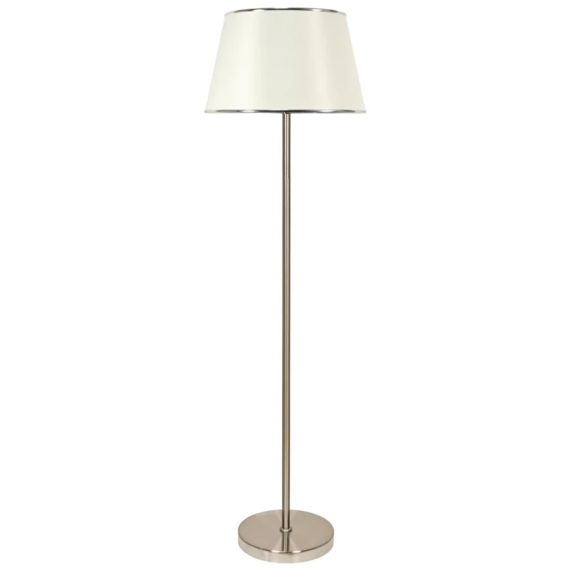 Stojací klasická lampa IBIS - 1xE27, 60W, stříbrná / bílá