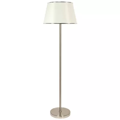 Stojací klasická lampa IBIS - 1xE27, 60W, stříbrná / bílá
