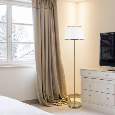 Stojací klasická lampa IBIS - 1xE27, 60W, patina / bílá