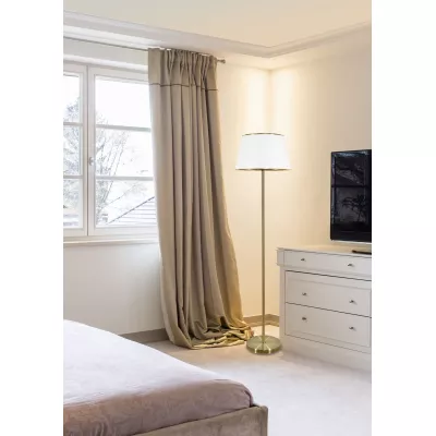 Stojací klasická lampa IBIS - 1xE27, 60W, patina / bílá