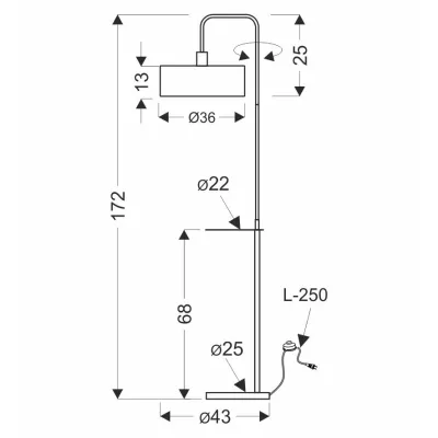 Stojací moderní lampa IMPACT - 1xE27, 40W, černá / zlatá