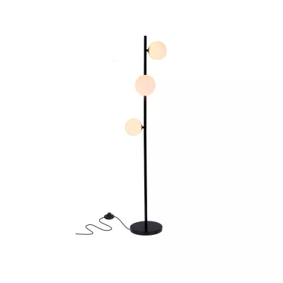 Art deco stojací lampa KAMA - 3xG9, 28W, černá / bílá