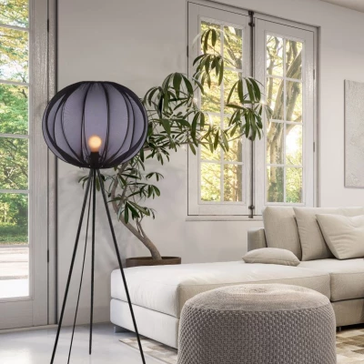 Designová stojací lampa MELLOW - 1xE27, 40W, černá