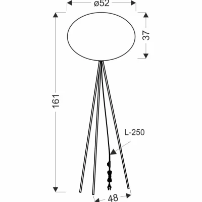 Designová stojací lampa MELLOW - 1xE27, 40W, černá